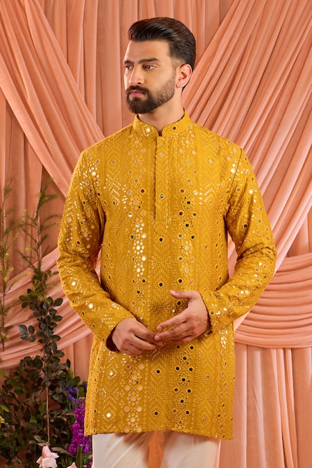 Kasbah Mirror Work Silk Kurta 