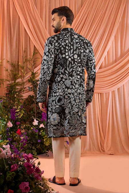 Kasbah Floral Embroidered Georgette Kurta 