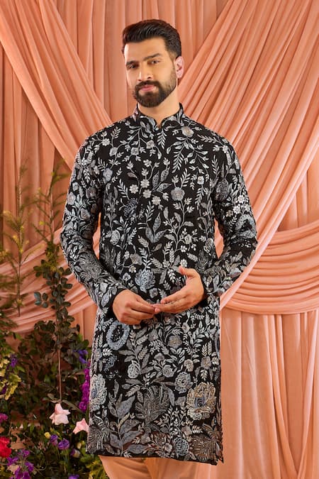 Kasbah Floral Embroidered Georgette Kurta 