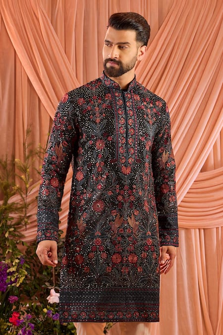 Kasbah Floral Embroidered Georgette Kurta 