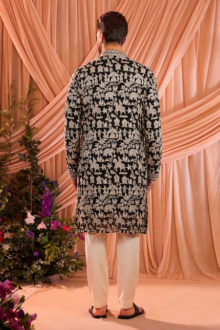 Kasbah Zari Embroidered Georgette Kurta 