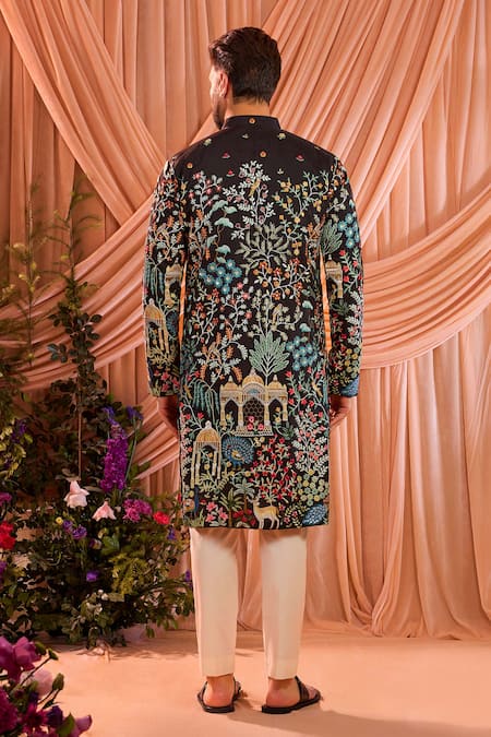 Kasbah Mughal Embroidered Silk Kurta 