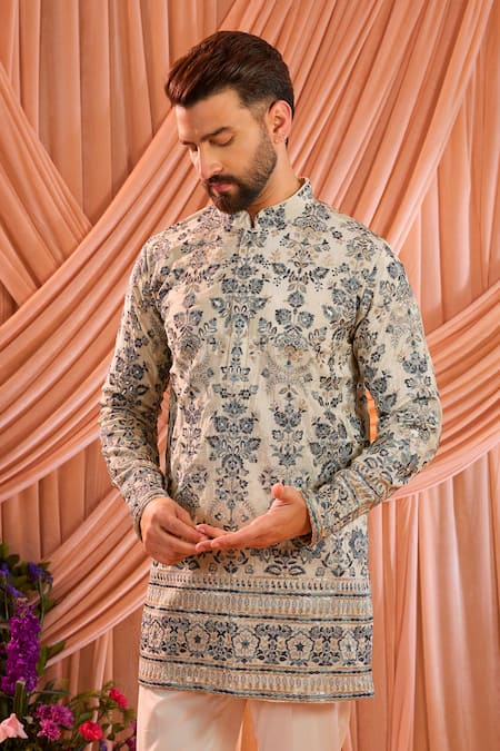 Kasbah Chikankari Floral Pattern Short Kurta 