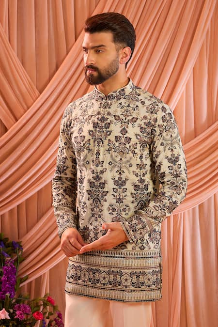 Kasbah Floral Chikankari Tissue Kurta 