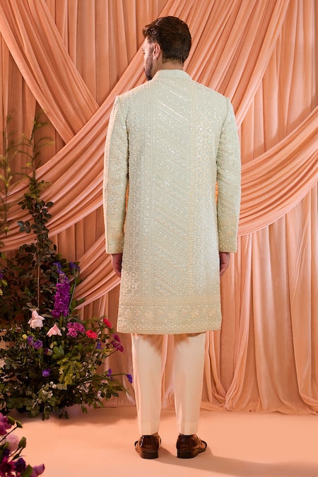 Kasbah Tonal Embroidered Sherwani Jacket 