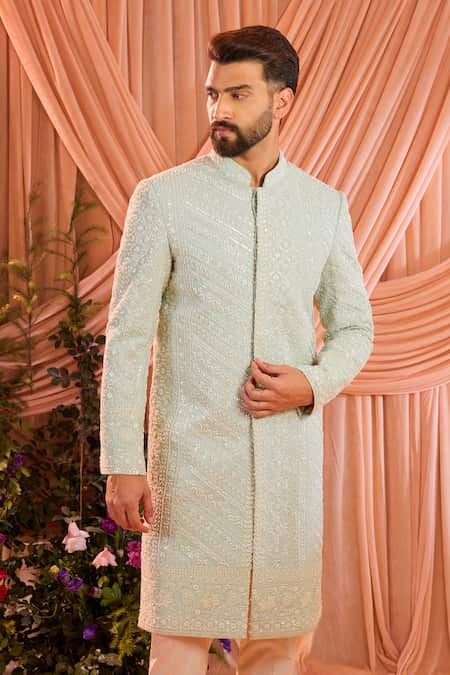 Kasbah Tonal Embroidered Sherwani Jacket 