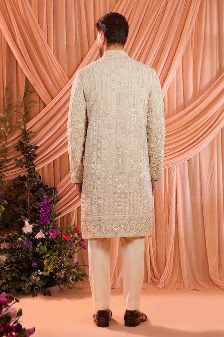 Kasbah Tonal Embroidered Sherwani Jacket 