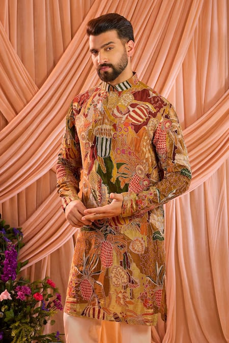 Kasbah Abstract Pattern Crepe Silk Kurta 