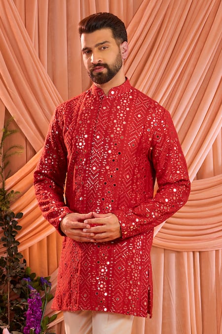 Kasbah Mirror Sequin Silk Kurta 