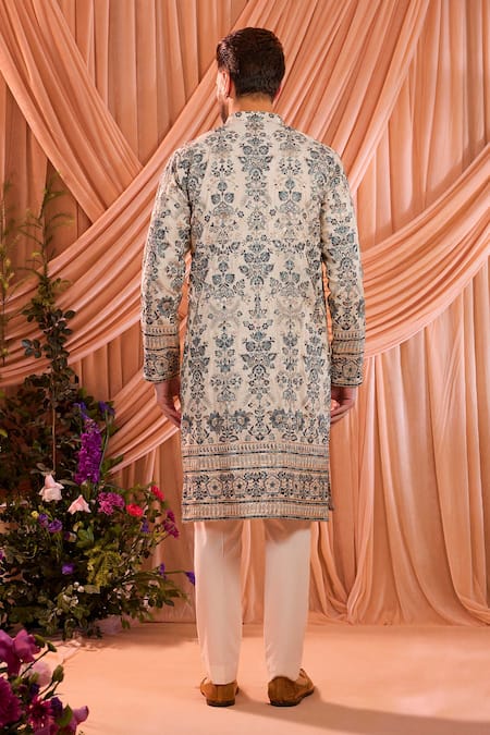 Kasbah Floral Chikankari Tissue Kurta