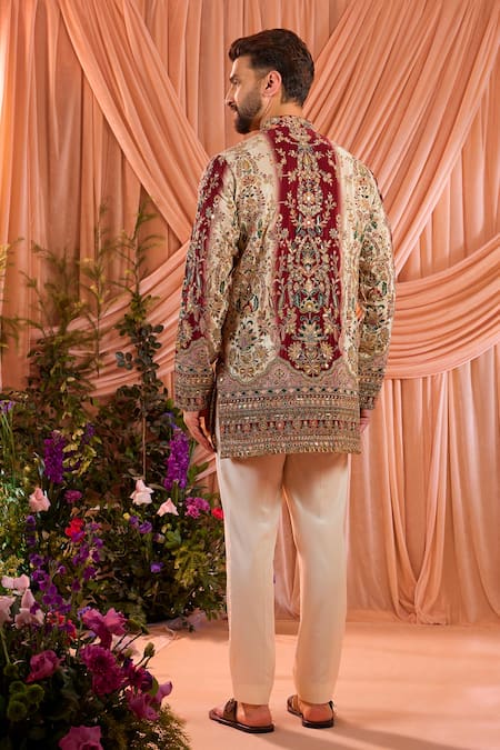 Kasbah Embroidered Crepe Silk Kurta 