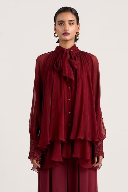 Ott Double-Layered Scarf Top 