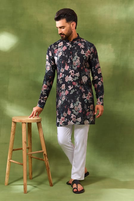 Spring Break Black Digital Print Kurta Set 
