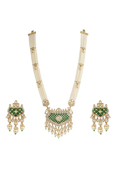 Prihan Luxury Jewelry Stone Embellished Necklace Set 