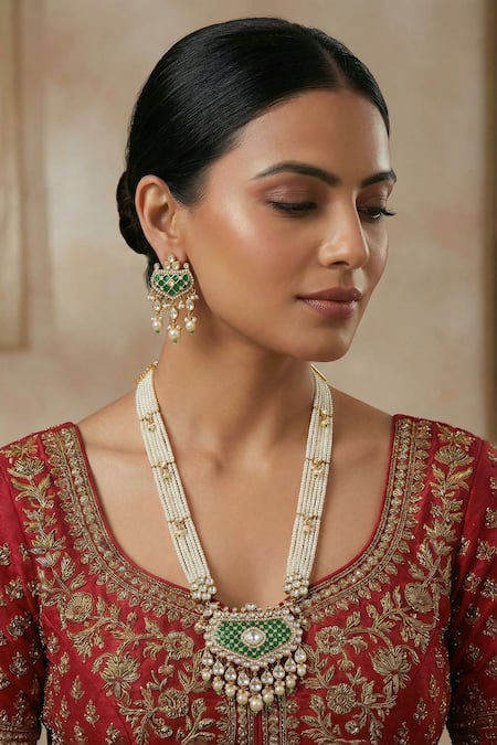 Prihan Luxury Jewelry Stone Embellished Necklace Set 