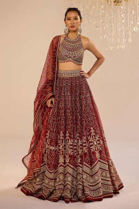 Cedar & Pine Bella Embroidered Lehenga Set