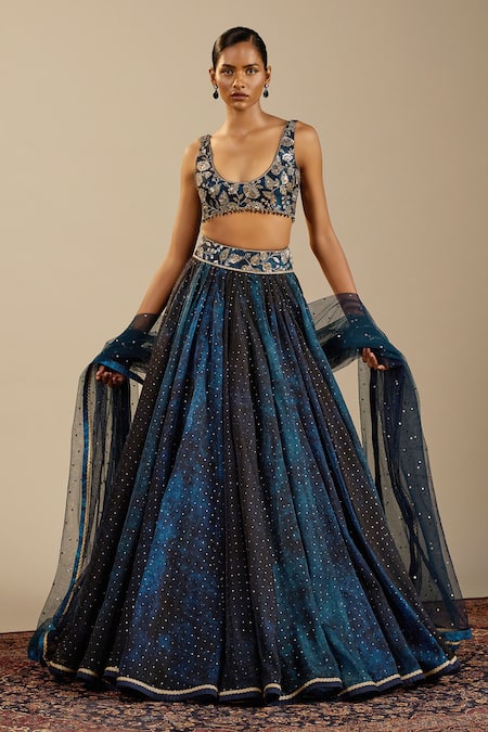 Cedar & Pine Neville Polka Dot Pattern Lehenga Set