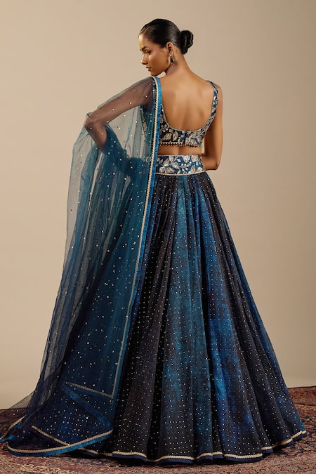 Cedar & Pine Neville Polka Dot Pattern Lehenga Set