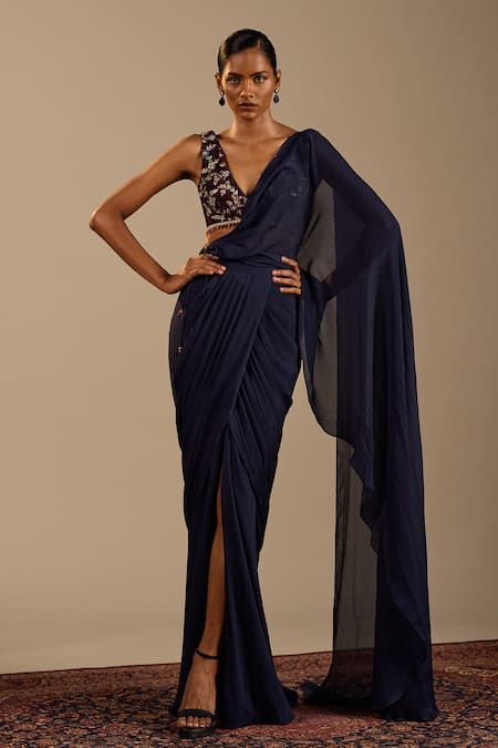 Cedar & Pine Vittoria Pre-Draped Saree & Blouse Set  