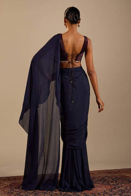 Cedar & Pine Vittoria Pre-Draped Saree & Blouse Set  