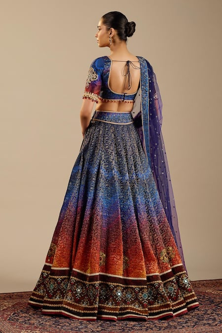 Cedar & Pine Tesoro Ombre Printed Lehenga Set