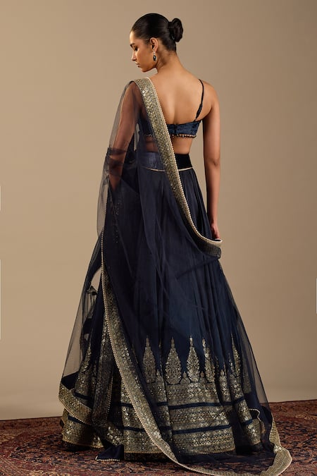 Cedar & Pine Nero Embroidered Lehenga Set
