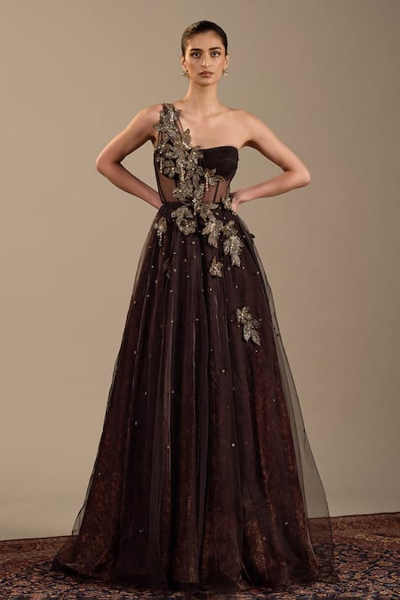 Cedar & Pine Titian One Shoulder Corset Gown 