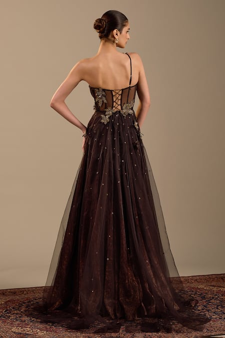 Cedar & Pine Titian One Shoulder Corset Gown 