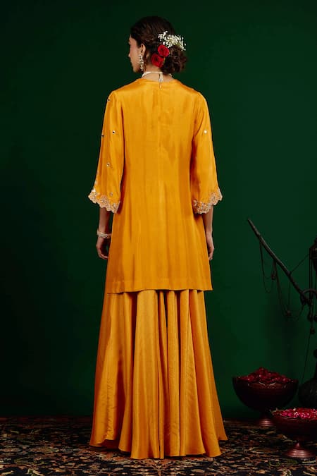 Omana By Ranjana Bothra Misbah Embroidered Kurta Sharara Set 