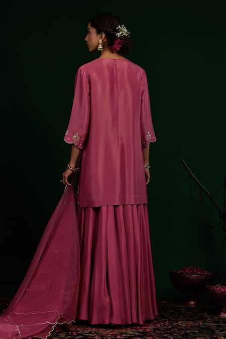 Omana By Ranjana Bothra Ruhani Embroidered Kurta Sharara Set 