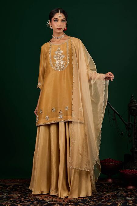 Omana By Ranjana Bothra Ruhani Embroidered Kurta Sharara Set 