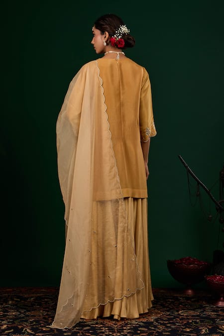 Omana By Ranjana Bothra Ruhani Embroidered Kurta Sharara Set 