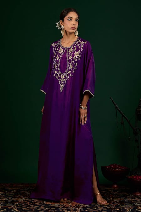 Omana By Ranjana Bothra Gulnaar Silk Kaftan Dress 