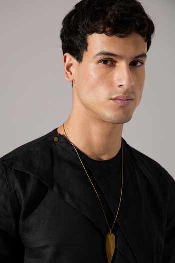 Buy_Son Of A Noble Snob_Black Linen Austin Kurta Set _Online_at_Aza_Fashions