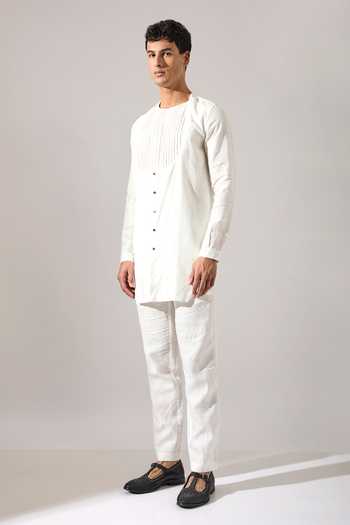 Shop_Son Of A Noble Snob_White Linen Derek Kurta Set _Online_at_Aza_Fashions