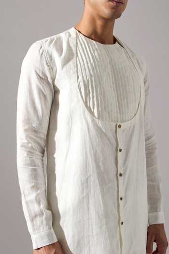 Buy_Son Of A Noble Snob_White Linen Derek Kurta Set 