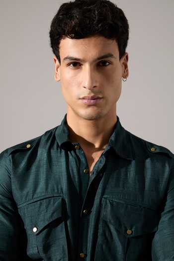 Buy_Son Of A Noble Snob_Green Silk Ansel Kurta Set 