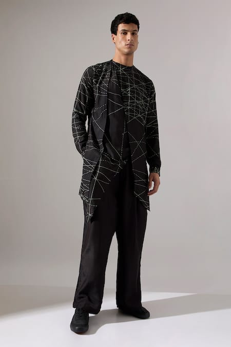 Son Of A Noble Snob Network Print Kurta & Pant Set 