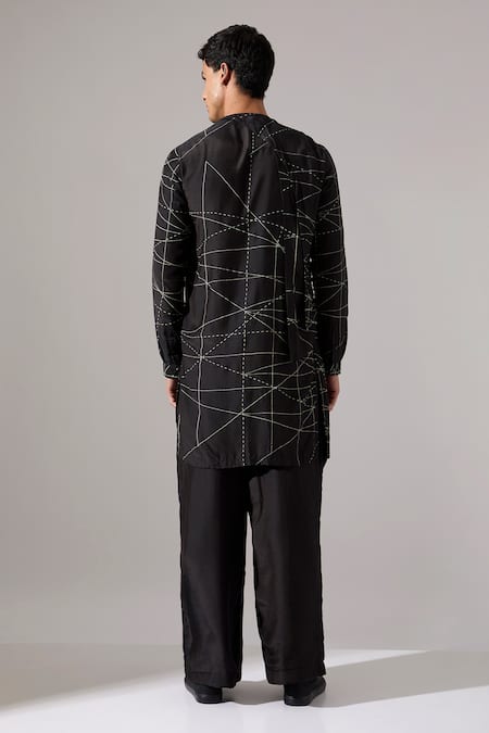 Son Of A Noble Snob Network Print Kurta & Pant Set 