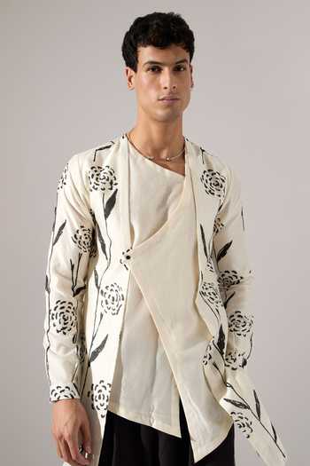 Buy_Son Of A Noble Snob_Off White Chanderi Orion Estate Kurta Set 