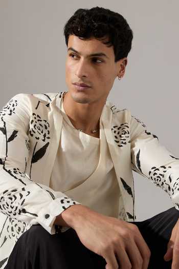Shop_Son Of A Noble Snob_Off White Chanderi Orion Estate Kurta Set 
