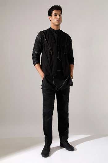 Buy_Son Of A Noble Snob_Black Cotton Studs Mael Zipper Bundi 