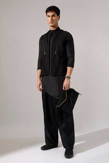 Shop_Son Of A Noble Snob_Black Cotton Studs Mael Zipper Bundi 