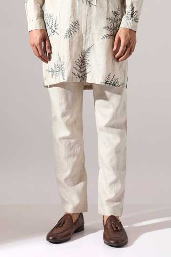 Buy_Son Of A Noble Snob_Ivory Linen Amos Fern Kurta Set 