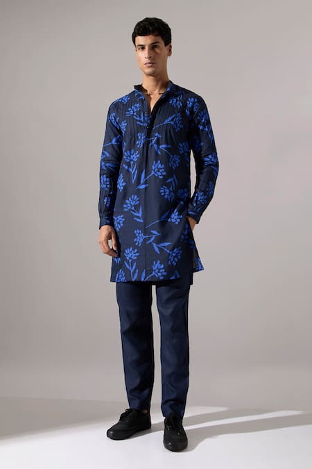Son Of A Noble Snob Printed Linen Kurta & Pant Set 