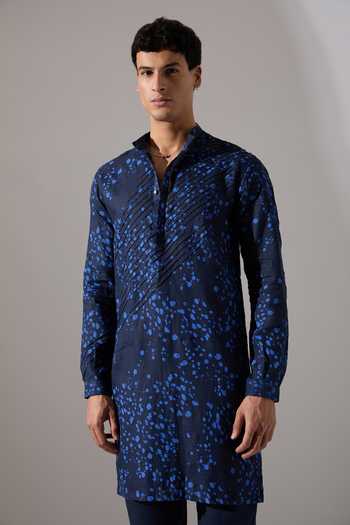 Buy Son Of A Noble Snob Blue Linen Asa Dapple Printed Kurta Set Buy_Son Of A Noble Snob_Blue Linen Asa Dapple Printed Kurta Set