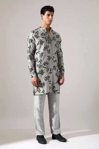 Buy Son Of A Noble Snob Grey Chanderi Quentin Paradise Printed Kurta Set Buy_Son Of A Noble Snob_Grey Chanderi Quentin Paradise Printed Kurta Set