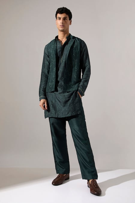 Son Of A Noble Snob Enzo Printed Bundi & Kurta Set 