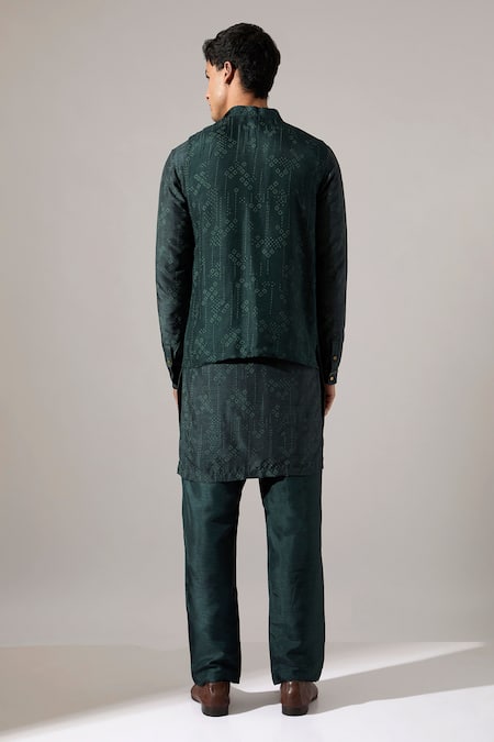 Son Of A Noble Snob Enzo Printed Bundi & Kurta Set 