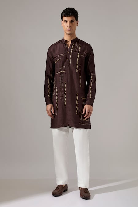 Son Of A Noble Snob Pedro Hand Embroidered Kurta Set 